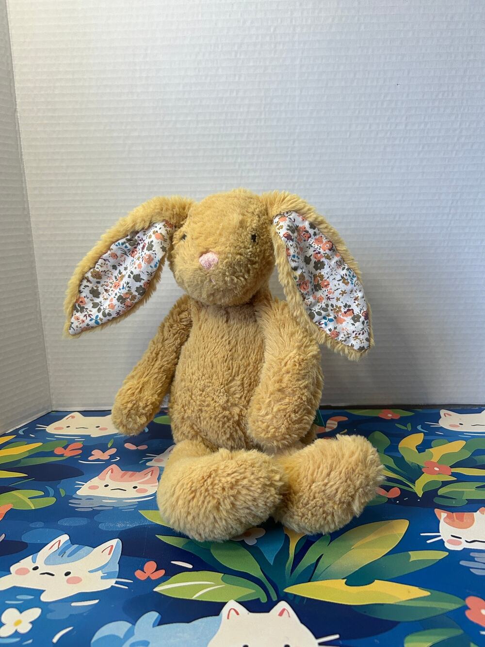 Manhattan Toy Yellow Plush Bunny Floral Ears Pattern Pals Blossom Stuffed Animal